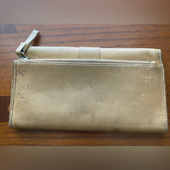 Vintage Coach Tan Genuine Leather Bifold Credit Card Long Wallet Clutch - Picture 3 of 9